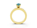 Yellow gold Pear Cut Cut Channel Set Diamond Engagement Ring with Four-Prong Setting_3