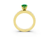 Yellow gold Pear Cut Cut Channel Set Diamond Engagement Ring with Four-Prong Setting_3