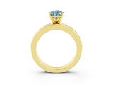 Yellow gold Pear Cut Cut Channel Set Diamond Engagement Ring with Four-Prong Setting_3