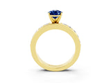 Yellow gold Pear Cut Cut Channel Set Diamond Engagement Ring with Four-Prong Setting_3