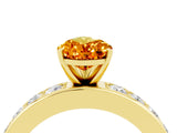 Yellow gold Pear Cut Cut Channel Set Diamond Engagement Ring with Four-Prong Setting_4