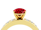 Yellow gold Pear Cut Cut Channel Set Diamond Engagement Ring with Four-Prong Setting_4