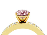 Yellow gold Pear Cut Cut Channel Set Diamond Engagement Ring with Four-Prong Setting_4