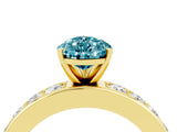 Yellow gold Pear Cut Cut Channel Set Diamond Engagement Ring with Four-Prong Setting_4