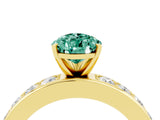 Yellow gold Pear Cut Cut Channel Set Diamond Engagement Ring with Four-Prong Setting_4