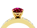 Yellow gold Pear Cut Cut Channel Set Diamond Engagement Ring with Four-Prong Setting_4
