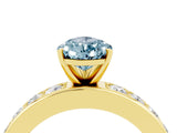 Yellow gold Pear Cut Cut Channel Set Diamond Engagement Ring with Four-Prong Setting_4