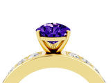 Yellow gold Pear Cut Cut Channel Set Diamond Engagement Ring with Four-Prong Setting_4