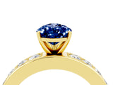 Yellow gold Pear Cut Cut Channel Set Diamond Engagement Ring with Four-Prong Setting_4