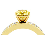 Yellow gold Pear Cut Cut Channel Set Diamond Engagement Ring with Four-Prong Setting_4