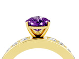 Yellow gold Pear Cut Cut Channel Set Diamond Engagement Ring with Four-Prong Setting_4