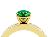 Yellow gold Pear Cut Cut Channel Set Diamond Engagement Ring with Four-Prong Setting_4