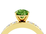 Yellow gold Pear Cut Cut Channel Set Diamond Engagement Ring with Four-Prong Setting_4