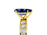Yellow gold Pear Cut Cut Channel Set Diamond Engagement Ring with Four-Prong Setting_5