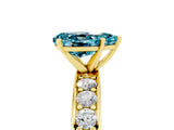 Yellow gold Pear Cut Cut Channel Set Diamond Engagement Ring with Four-Prong Setting_5