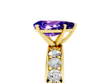 Yellow gold Pear Cut Cut Channel Set Diamond Engagement Ring with Four-Prong Setting_5