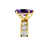 Yellow gold Pear Cut Cut Channel Set Diamond Engagement Ring with Four-Prong Setting_5