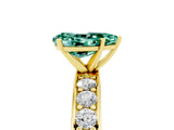Yellow gold Pear Cut Cut Channel Set Diamond Engagement Ring with Four-Prong Setting_5