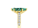 Yellow gold Pear Cut Cut Channel Set Solitaire Engagement Ring with Four-Prong Setting_12