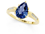 Yellow gold Pear Cut Cut Channel Set Solitaire Engagement Ring with Four-Prong Setting_1