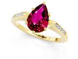 Yellow gold Pear Cut Cut Channel Set Solitaire Engagement Ring with Four-Prong Setting_1