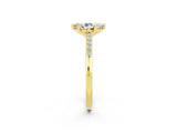 Yellow gold Pear Cut Cut Channel Set Solitaire Engagement Ring with Four-Prong Setting_2