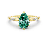Yellow gold Pear Cut Cut Channel Set Solitaire Engagement Ring with Four-Prong Setting_25