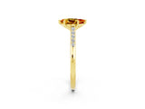 Yellow gold Pear Cut Cut Channel Set Solitaire Engagement Ring with Four-Prong Setting_2