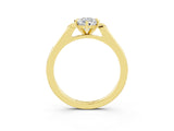 Yellow gold Pear Cut Cut Channel Set Solitaire Engagement Ring with Four-Prong Setting_3
