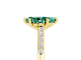 Yellow gold Pear Cut Cut Channel Set Solitaire Engagement Ring with Four-Prong Setting_30