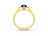 Yellow gold Pear Cut Cut Channel Set Solitaire Engagement Ring with Four-Prong Setting_3