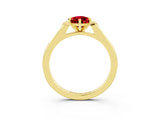 Yellow gold Pear Cut Cut Channel Set Solitaire Engagement Ring with Four-Prong Setting_3