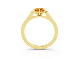 Yellow gold Pear Cut Cut Channel Set Solitaire Engagement Ring with Four-Prong Setting_3