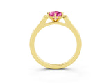 Yellow gold Pear Cut Cut Channel Set Solitaire Engagement Ring with Four-Prong Setting_3