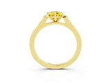 Yellow gold Pear Cut Cut Channel Set Solitaire Engagement Ring with Four-Prong Setting_3