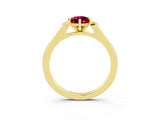 Yellow gold Pear Cut Cut Channel Set Solitaire Engagement Ring with Four-Prong Setting_3