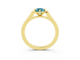 Yellow gold Pear Cut Cut Channel Set Solitaire Engagement Ring with Four-Prong Setting_3
