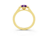 Yellow gold Pear Cut Cut Channel Set Solitaire Engagement Ring with Four-Prong Setting_3