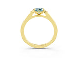 Yellow gold Pear Cut Cut Channel Set Solitaire Engagement Ring with Four-Prong Setting_3