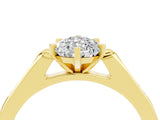 Yellow gold Pear Cut Cut Channel Set Solitaire Engagement Ring with Four-Prong Setting_4