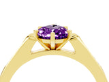 Yellow gold Pear Cut Cut Channel Set Solitaire Engagement Ring with Four-Prong Setting_4