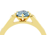 Yellow gold Pear Cut Cut Channel Set Solitaire Engagement Ring with Four-Prong Setting_4