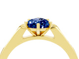 Yellow gold Pear Cut Cut Channel Set Solitaire Engagement Ring with Four-Prong Setting_4