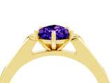 Yellow gold Pear Cut Cut Channel Set Solitaire Engagement Ring with Four-Prong Setting_4
