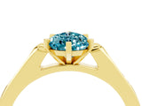 Yellow gold Pear Cut Cut Channel Set Solitaire Engagement Ring with Four-Prong Setting_4