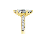 Yellow gold Pear Cut Cut Channel Set Solitaire Engagement Ring with Four-Prong Setting_5