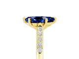 Yellow gold Pear Cut Cut Channel Set Solitaire Engagement Ring with Four-Prong Setting_5