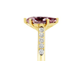 Yellow gold Pear Cut Cut Channel Set Solitaire Engagement Ring with Four-Prong Setting_5