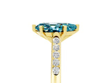 Yellow gold Pear Cut Cut Channel Set Solitaire Engagement Ring with Four-Prong Setting_5