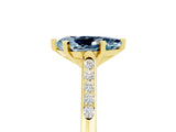 Yellow gold Pear Cut Cut Channel Set Solitaire Engagement Ring with Four-Prong Setting_5